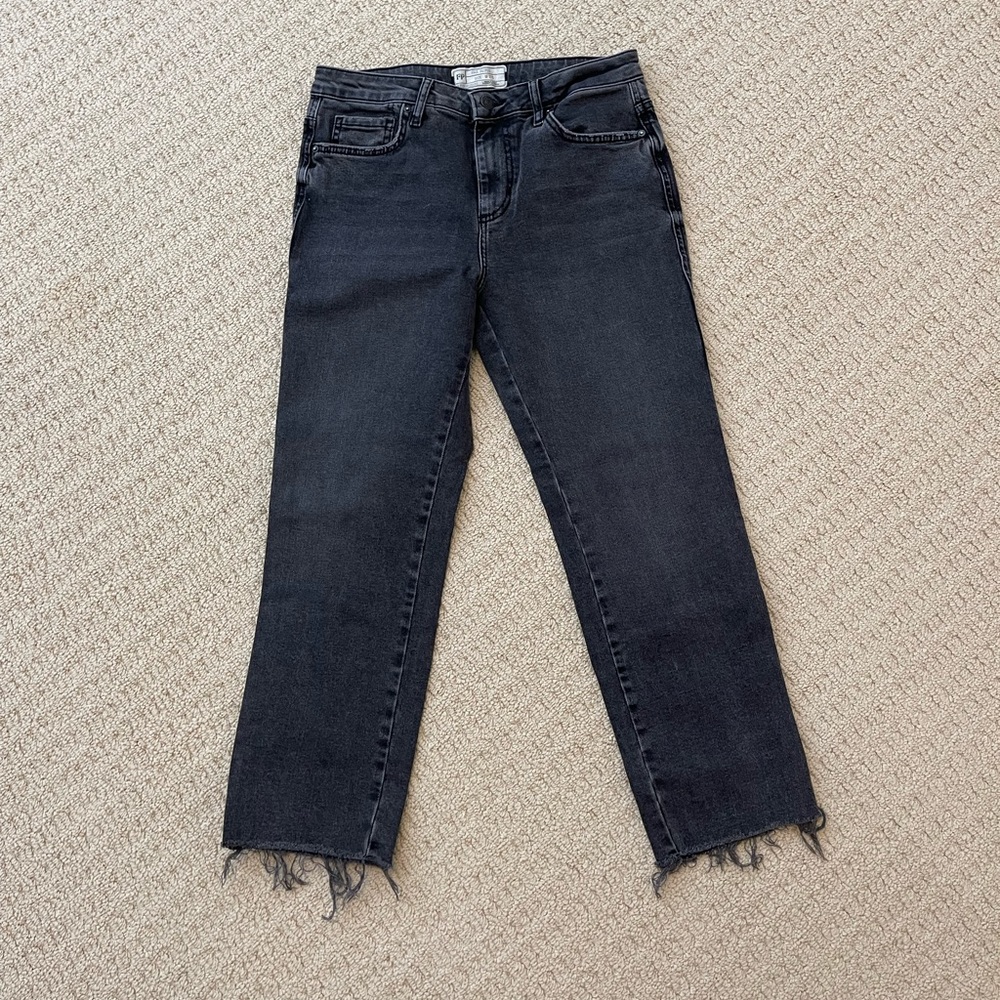 Black Free People Flare Cropped Jeans